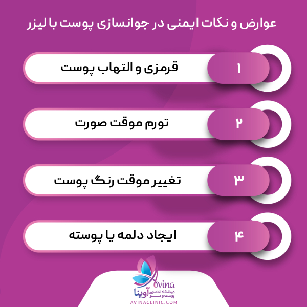 عوارض جوانسازی پوست صورت با لیزر