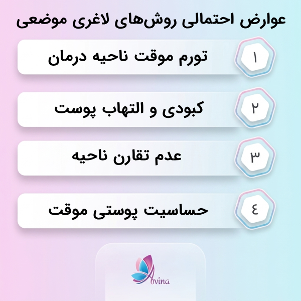 عوارض احتمالی روشهای لاغری موضعی چیست؟